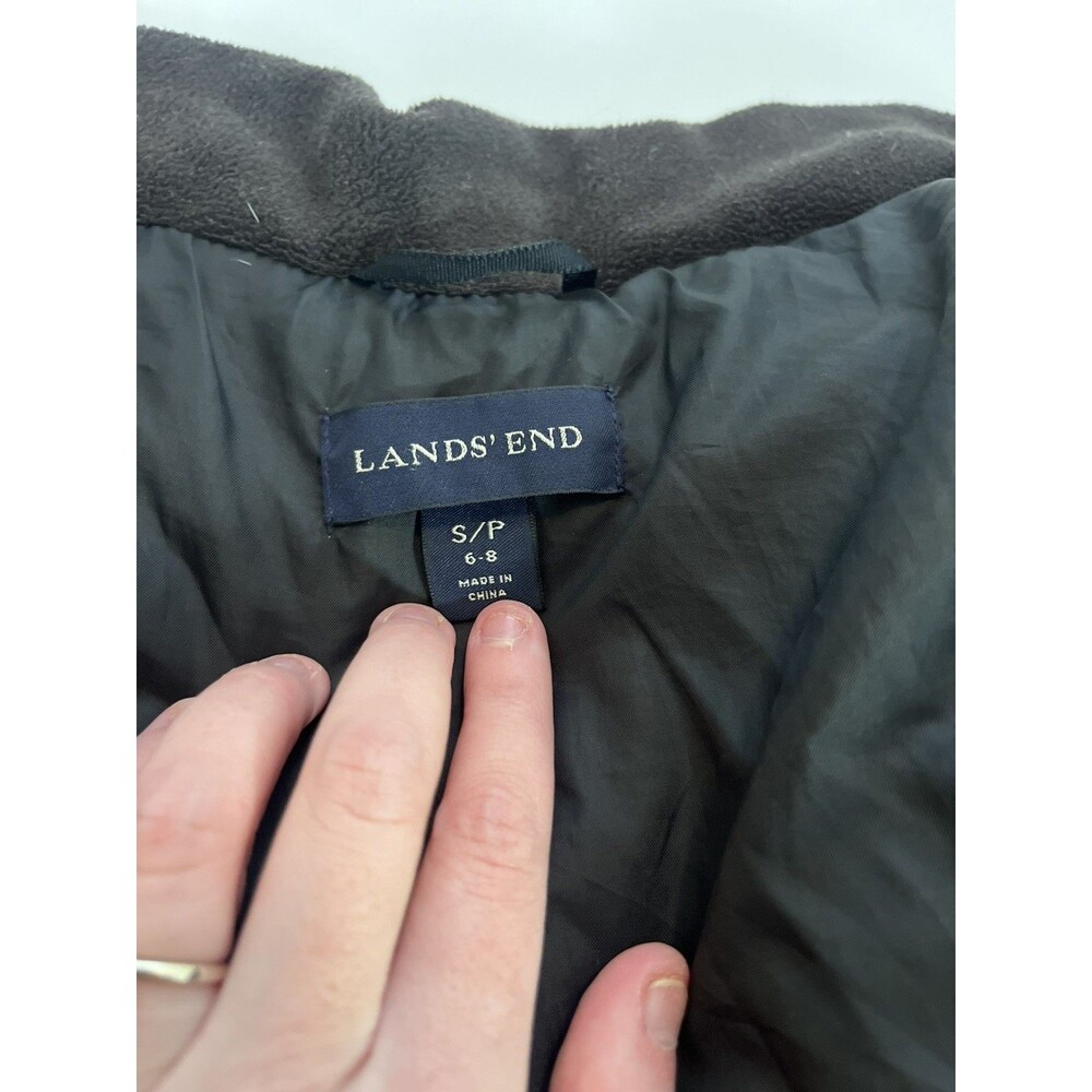 Lands’ End Women’s Black Hooded Down Parka Jacket Size S Small Flaws - Picture 8 of 16